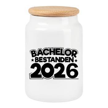 Licence 2026 Remise des diplômes - Boîte à biscuits avec couvercle en bois - blanc - Devant