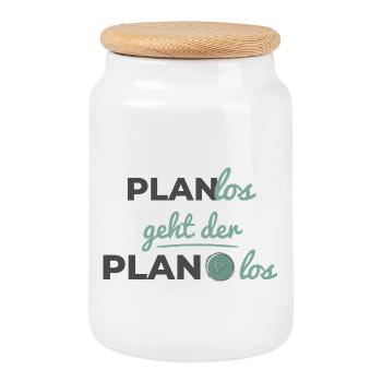 The plan starts haphazardly – Scandi Soft Typography - Cookie Jar with Wooden Lid - white - Front