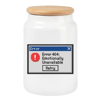 Erreur 404 - Émotionnellement indisponible - Boîte à biscuits avec couvercle en bois - blanc - Devant