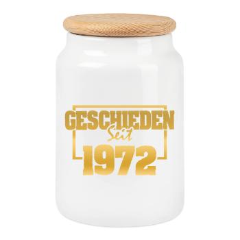Wife 1972 - Cookie Jar with Wooden Lid - white - Front