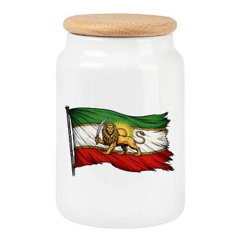 Persien Iran Fahne - Keksdose mit Holzdeckel - Weiß - Vorne