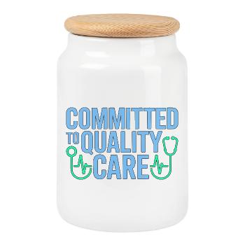 Nurse Practitioner Committed To Quality Nursing - Keksdose mit Holzdeckel - Weiß - Vorne