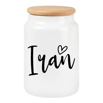 Iran Heart Women's Love Iran - Keksdose mit Holzdeckel - Weiß - Vorne