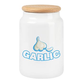 GARLIC - Keksdose mit Holzdeckel - Weiß - Vorne
