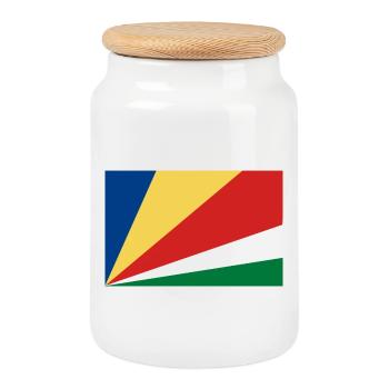 Color Geometry Stripes - Cookie Jar with Wooden Lid - white - Front