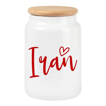 Iran Heart Women's Love Iran - Keksdose mit Holzdeckel - Weiß - Vorne