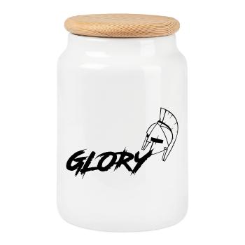 GLORY - Cookie Jar with Wooden Lid - white - Front