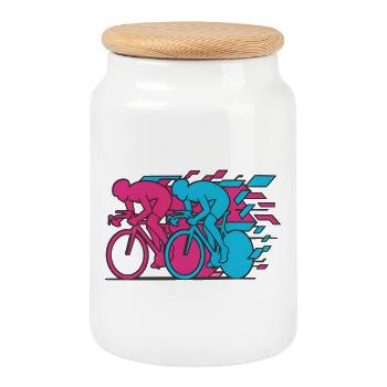 Vélo de route Vélo Vélo Sport Vélo VTT - Boîte à biscuits avec couvercle en bois - blanc - Devant