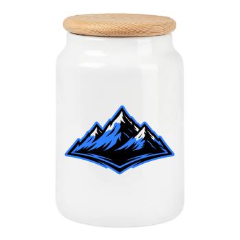 Berge Symbol Alpen - Keksdose mit Holzdeckel - Weiß - Vorne