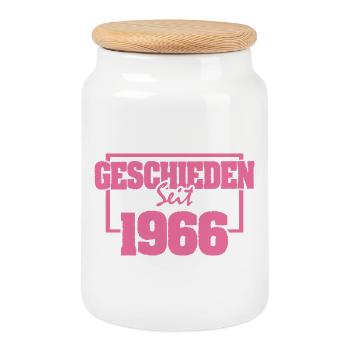 Single 1966 - Boîte à biscuits avec couvercle en bois - blanc - Devant