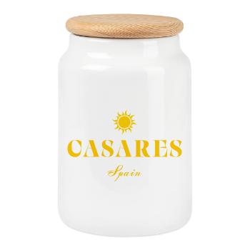 Casares, Spanien Sonne - Keksdose mit Holzdeckel - Weiß - Vorne