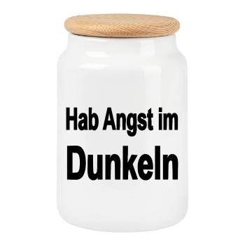 Dunkeln - Keksdose mit Holzdeckel - Weiß - Vorne
