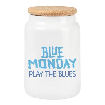 Blue Monday Play the Blues - Cookie Jar with Wooden Lid - white - Front