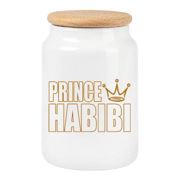 Prince Habibi – Royal Arabic Love Statement Design - Keksdose mit Holzdeckel - Weiß - Vorne