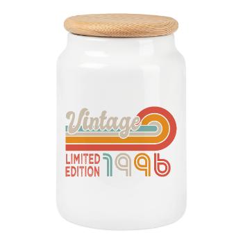 1996 Birthday Born 1996 30 years 30th birthday - Cookie Jar with Wooden Lid - white - Front