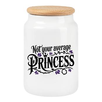 Not Your Average Princess - Cookie Jar with Wooden Lid - white - Front
