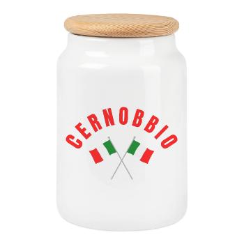 Gernobbio a traversé les drapeaux italiens - Boîte à biscuits avec couvercle en bois - blanc - Devant