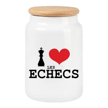 Ich mag Königsherz-Schach - Keksdose mit Holzdeckel - Weiß - Vorne