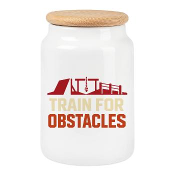 Parcours d’obstacles Course d’obstacles OCR - Boîte à biscuits avec couvercle en bois - blanc - Devant