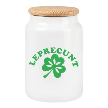 Funny Irish Sarcastic St Patricks Day  - Cookie Jar with Wooden Lid - white - Front