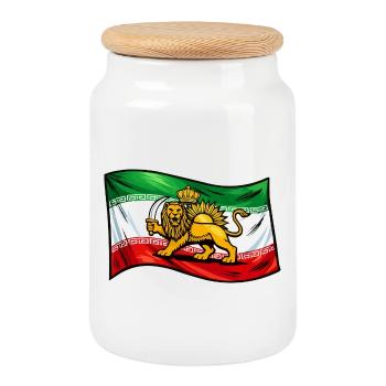 Persien Iran Fahne - Keksdose mit Holzdeckel - Weiß - Vorne