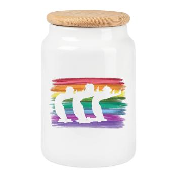 Natation artistique par équipe Natation synchronisée - Boîte à biscuits avec couvercle en bois - blanc - Devant