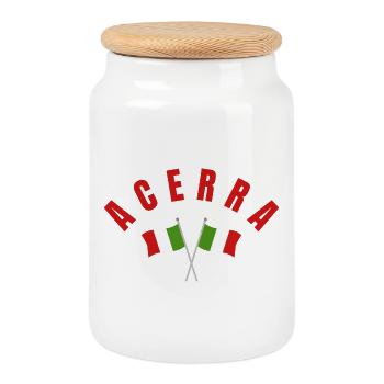Acerra a franchi les drapeaux italiens - Boîte à biscuits avec couvercle en bois - blanc - Devant