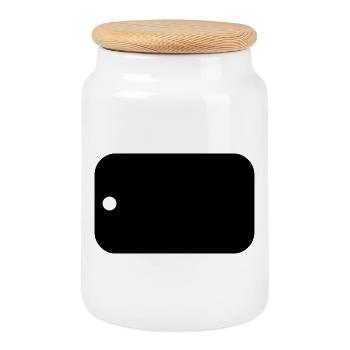 Plaques militaires - Boîte à biscuits avec couvercle en bois - blanc - Devant