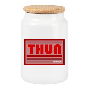 Thun Bernese Oberland - Cookie Jar with Wooden Lid - white - Front