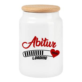Abitur 2026 Heart Design Shirt - Cookie Jar with Wooden Lid - white - Front