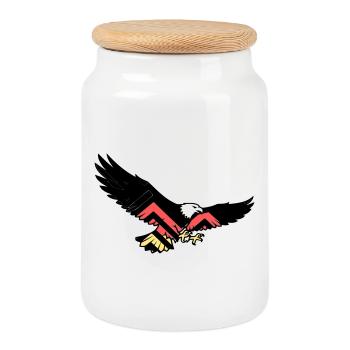 Drapeau des fans d’Adler Allemagne - Boîte à biscuits avec couvercle en bois - blanc - Devant