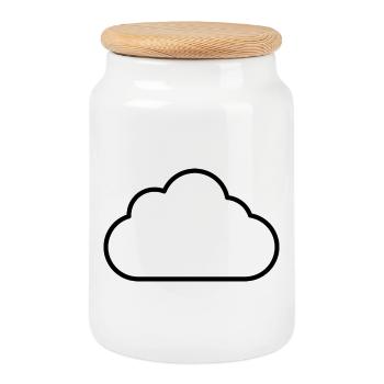 Résumé du nuage - Boîte à biscuits avec couvercle en bois - blanc - Devant