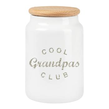 Cool Grandpas Club Opa Geburtstag Vatertag - Keksdose mit Holzdeckel - Weiß - Vorne