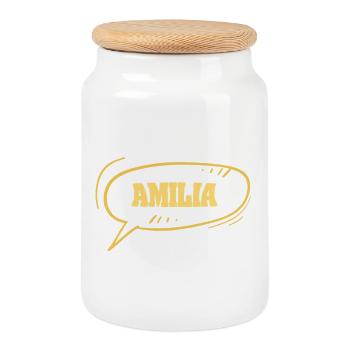 Comic Amilia - Keksdose mit Holzdeckel - Weiß - Vorne