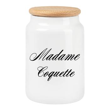 Madame Coquette Elegance Women - Cookie Jar with Wooden Lid - white - Front