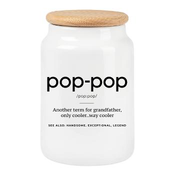 Pop-Pop-Definition – Cooler und legendärer Opa - Keksdose mit Holzdeckel - Weiß - Vorne