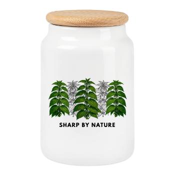 L’ortie piquante est par nature piquante - Boîte à biscuits avec couvercle en bois - blanc - Devant