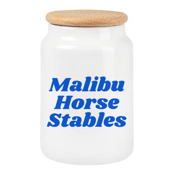 Malibu Horse Stables - Keksdose mit Holzdeckel - Weiß - Vorne