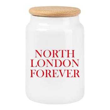 North London pour toujours - Boîte à biscuits avec couvercle en bois - blanc - Devant