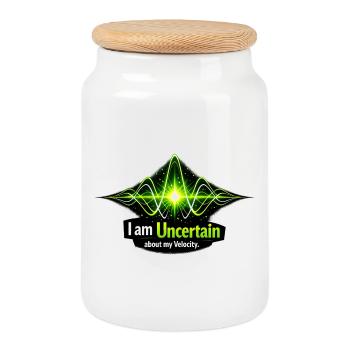 Uncertain Velocity Neon Wave - Cookie Jar with Wooden Lid - white - Front