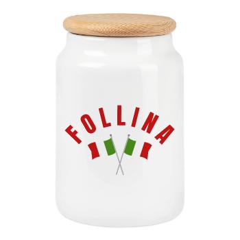 Emblème des drapeaux croisés de Follina - Boîte à biscuits avec couvercle en bois - blanc - Devant