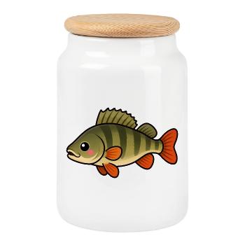 Cute Perch Kids Angeldesign - Keksdose mit Holzdeckel - Weiß - Vorne