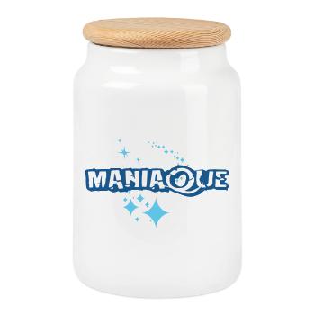 Manic - Cookie Jar with Wooden Lid - white - Front