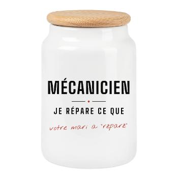 Mécanicien DIY: Répare ce que - Boîte à biscuits avec couvercle en bois - blanc - Devant