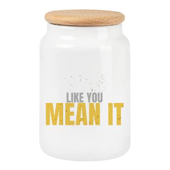 Build Like You Mean It Motivational Gym - Cookie Jar with Wooden Lid - white - Front