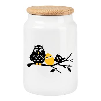 friends - Cookie Jar with Wooden Lid - white - Front