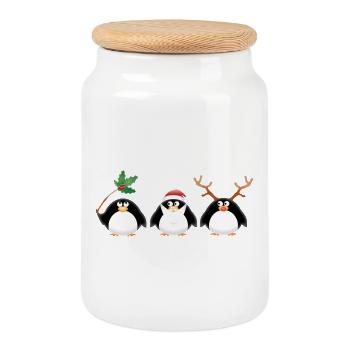 Weihnachten - Keksdose mit Holzdeckel - Weiß - Vorne