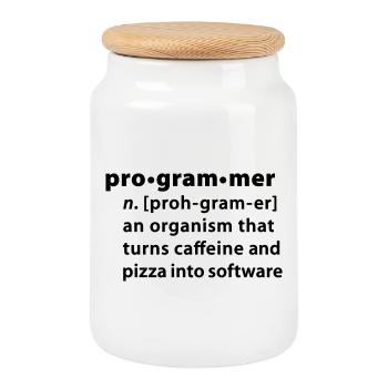 Programmer la définition du dictionnaire - Boîte à biscuits avec couvercle en bois - blanc - Devant
