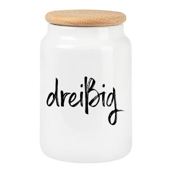 30 dreißig 30. Geburtstag 30 Jahre Geschenk - Keksdose mit Holzdeckel - Weiß - Vorne