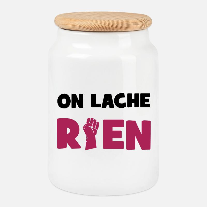 On lâche rien ! - Keksdose mit Holzdeckel - Weiß